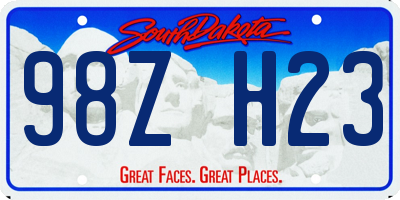 SD license plate 98ZH23