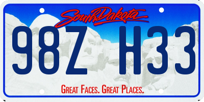 SD license plate 98ZH33