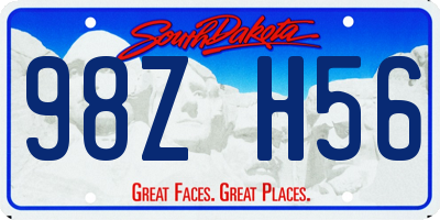 SD license plate 98ZH56