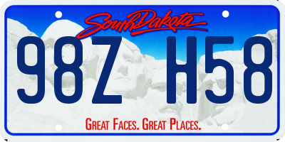 SD license plate 98ZH58