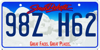 SD license plate 98ZH62