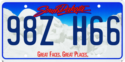 SD license plate 98ZH66