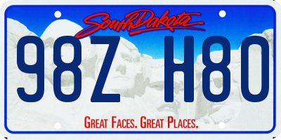 SD license plate 98ZH80