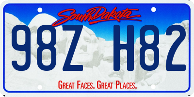 SD license plate 98ZH82
