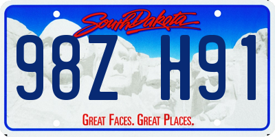 SD license plate 98ZH91