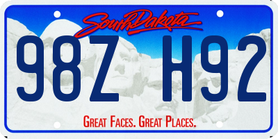 SD license plate 98ZH92
