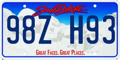 SD license plate 98ZH93