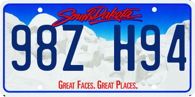 SD license plate 98ZH94