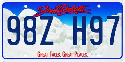 SD license plate 98ZH97