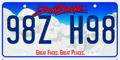 SD license plate 98ZH98
