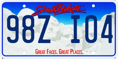 SD license plate 98ZI04