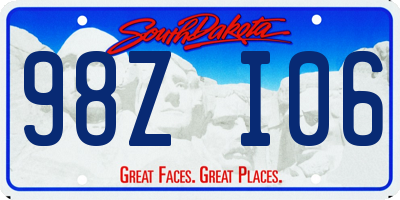 SD license plate 98ZI06