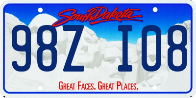 SD license plate 98ZI08