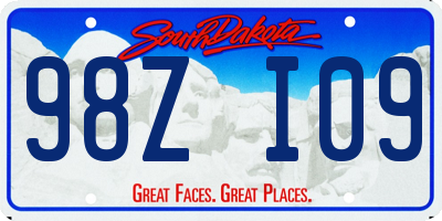 SD license plate 98ZI09
