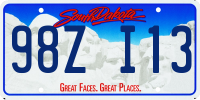 SD license plate 98ZI13