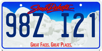 SD license plate 98ZI21