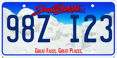 SD license plate 98ZI23