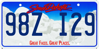 SD license plate 98ZI29