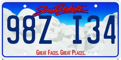 SD license plate 98ZI34