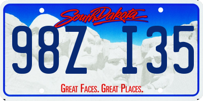 SD license plate 98ZI35