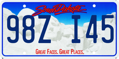SD license plate 98ZI45