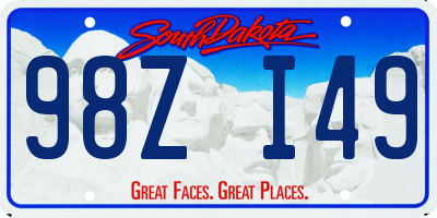 SD license plate 98ZI49