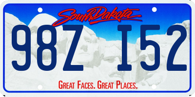 SD license plate 98ZI52
