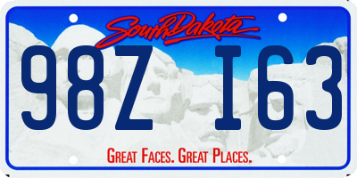 SD license plate 98ZI63