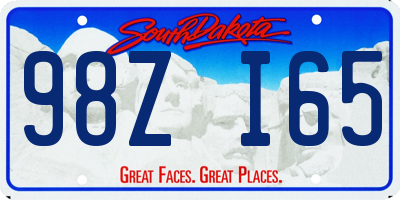 SD license plate 98ZI65