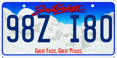 SD license plate 98ZI80
