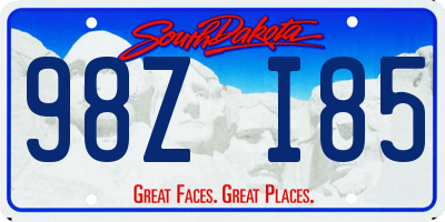SD license plate 98ZI85
