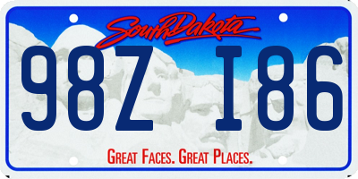 SD license plate 98ZI86
