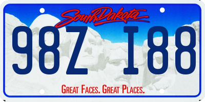 SD license plate 98ZI88