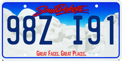 SD license plate 98ZI91