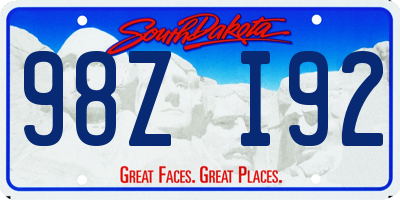 SD license plate 98ZI92