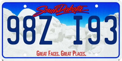 SD license plate 98ZI93
