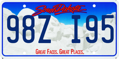 SD license plate 98ZI95