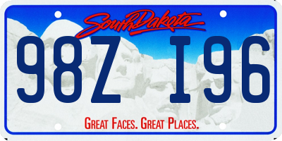 SD license plate 98ZI96