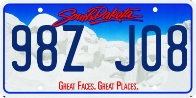 SD license plate 98ZJ08