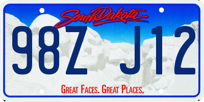 SD license plate 98ZJ12