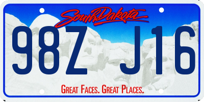 SD license plate 98ZJ16