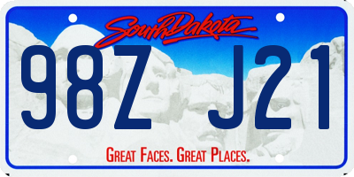 SD license plate 98ZJ21