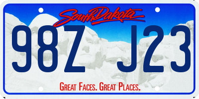 SD license plate 98ZJ23