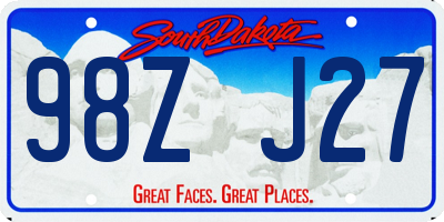 SD license plate 98ZJ27