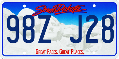 SD license plate 98ZJ28