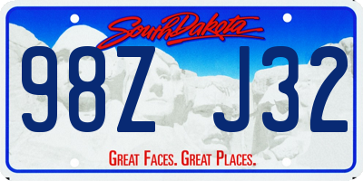 SD license plate 98ZJ32