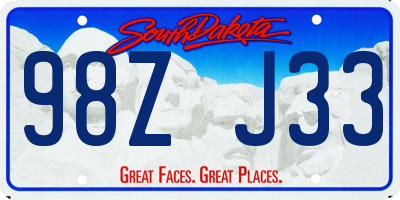 SD license plate 98ZJ33