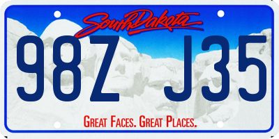 SD license plate 98ZJ35