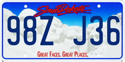 SD license plate 98ZJ36