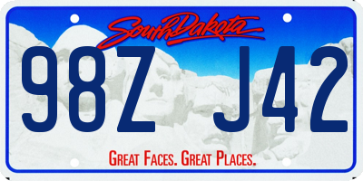 SD license plate 98ZJ42